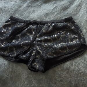 Victoria's Secret Black and Silver Sequin Shorts
